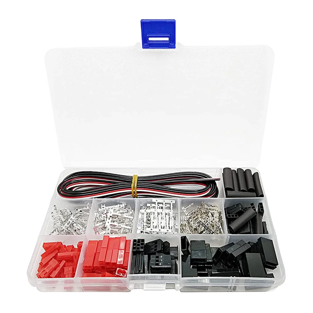 400pcs Connector 2/3 Pin Female Male Kit for JR JST SYP Futaba Servo Extension Cable Connector for RC Robot Airplane Car Servo