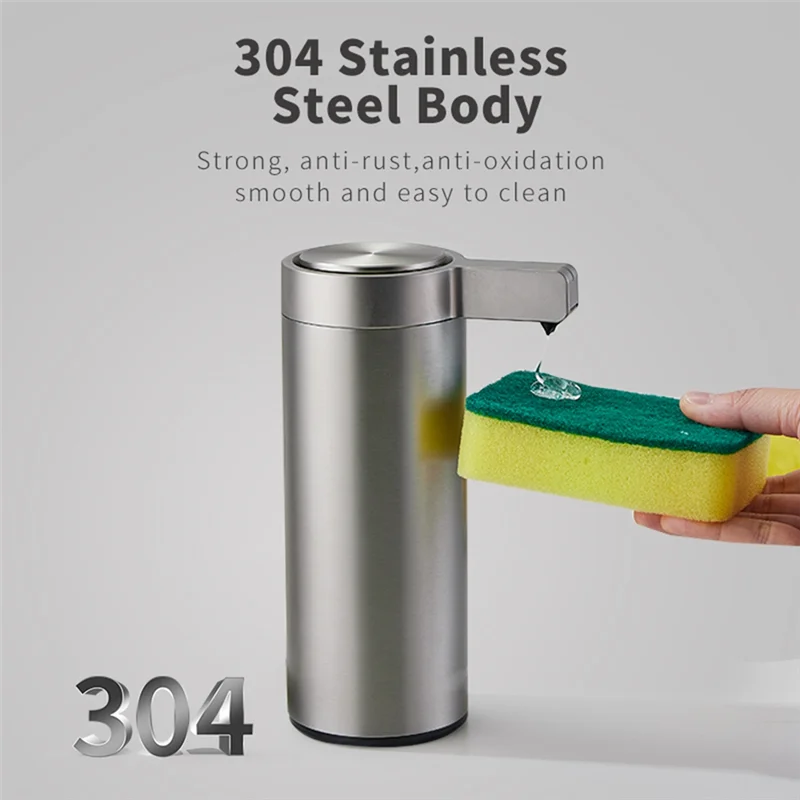 ABJI-304 الفولاذ المقاوم للصدأ الاستشعار التلقائي موزع صابون المطبخ آلة غسل الجسم الكهربائية الذكية