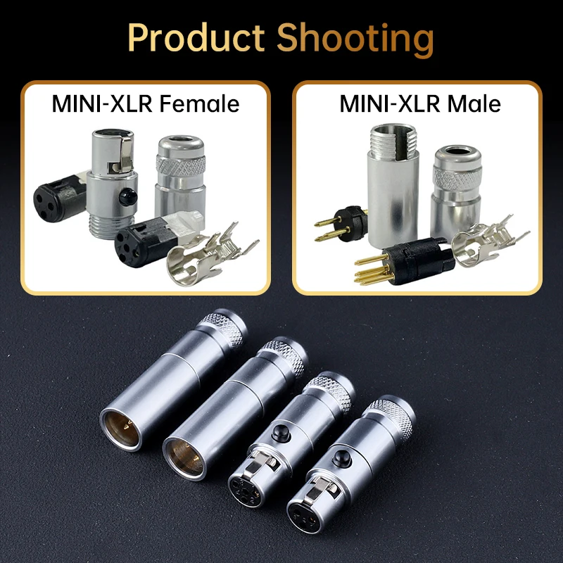 Serost HiFi Audio Mini XLR-Stecker 3/4-polig Audio-Steckverbinder Buchse & Stecker für DIY Mikrofone Kopfhörer Kabel – Detail 5