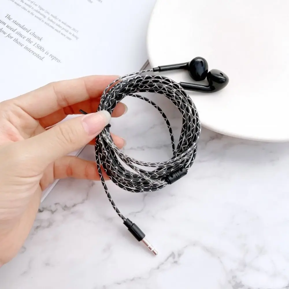 1Pcs 2m/3m Cable Length Wired Headset Monitoring Recording Black White Bass Earplugs 3.5mm Anchor Computer Game Live Headphone