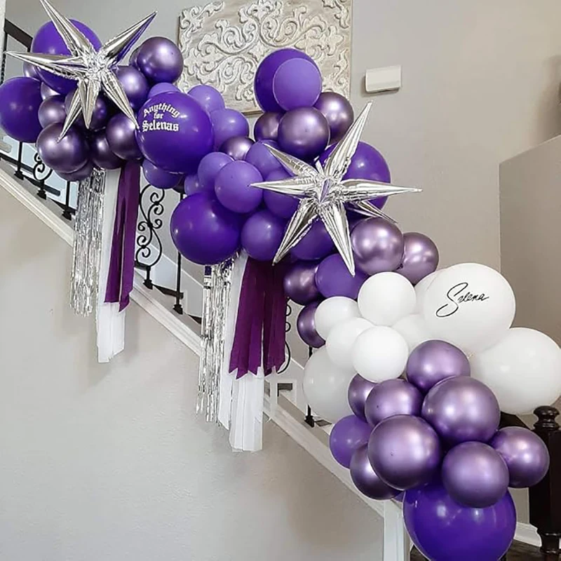 100/50pcs Metallic Purple Latex Balloon  5/10/12/18inch Metal Birthday Helium Balloons Baby Shower Wedding Party Decor Globos