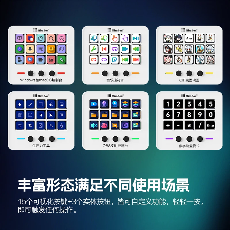 

Mirabox M18 Stream Deck клавиатура 18 клавиш визуальный макрос кнопка «сделай сам» регулируемая консоль настольный ПК геймер аксессуары настроить