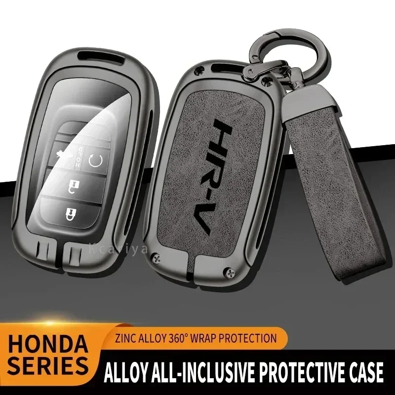 Zinc Alloy Car Key Case Cover for Honda HRV Protective Keychain Key Bag Set Keyless Personality Style Interior Accessorie