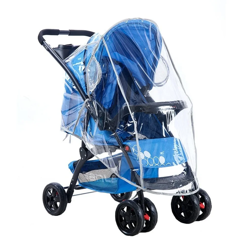 Stroller Accessories Waterproof Rain Cover Transparent Wind Dust Shield Zipper Open For Baby Strollers Pushchairs Raincoat S/M/L