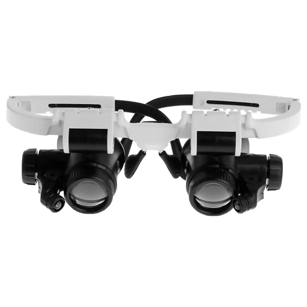 

1pc 8X 15X 23X Binocular Head-Mounted Magnifier With Led Light Portable Reading Lens For Repair Work Magnifying Glass Tool