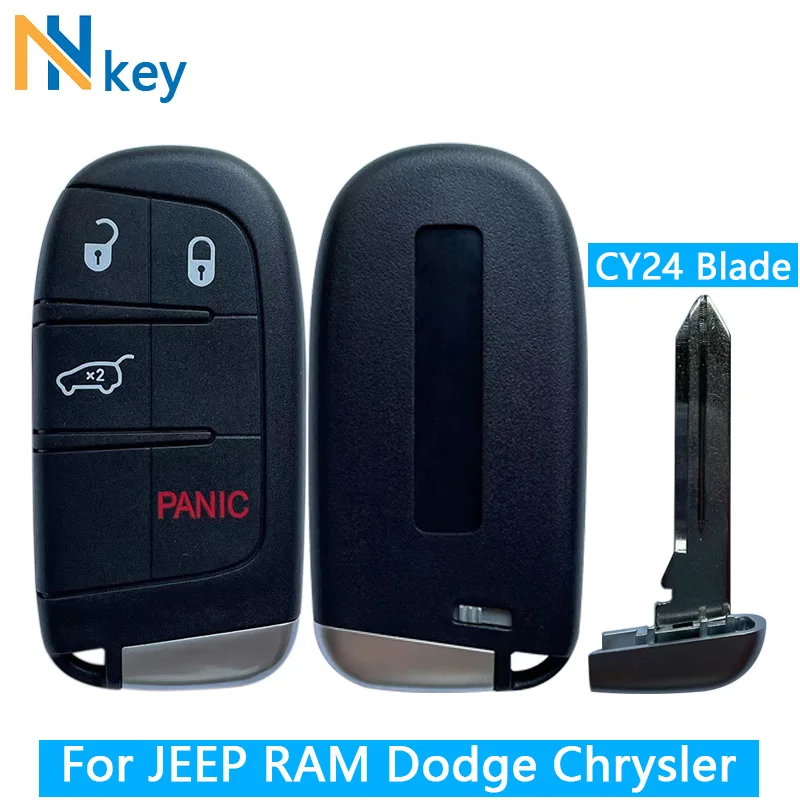 

NH KEY для Jeep Grand Cherokee Dodge Ram 1500 Journey Charger Challenger Durango Chrysler 300 3 + 1 кнопочный корпус дистанционного ключа