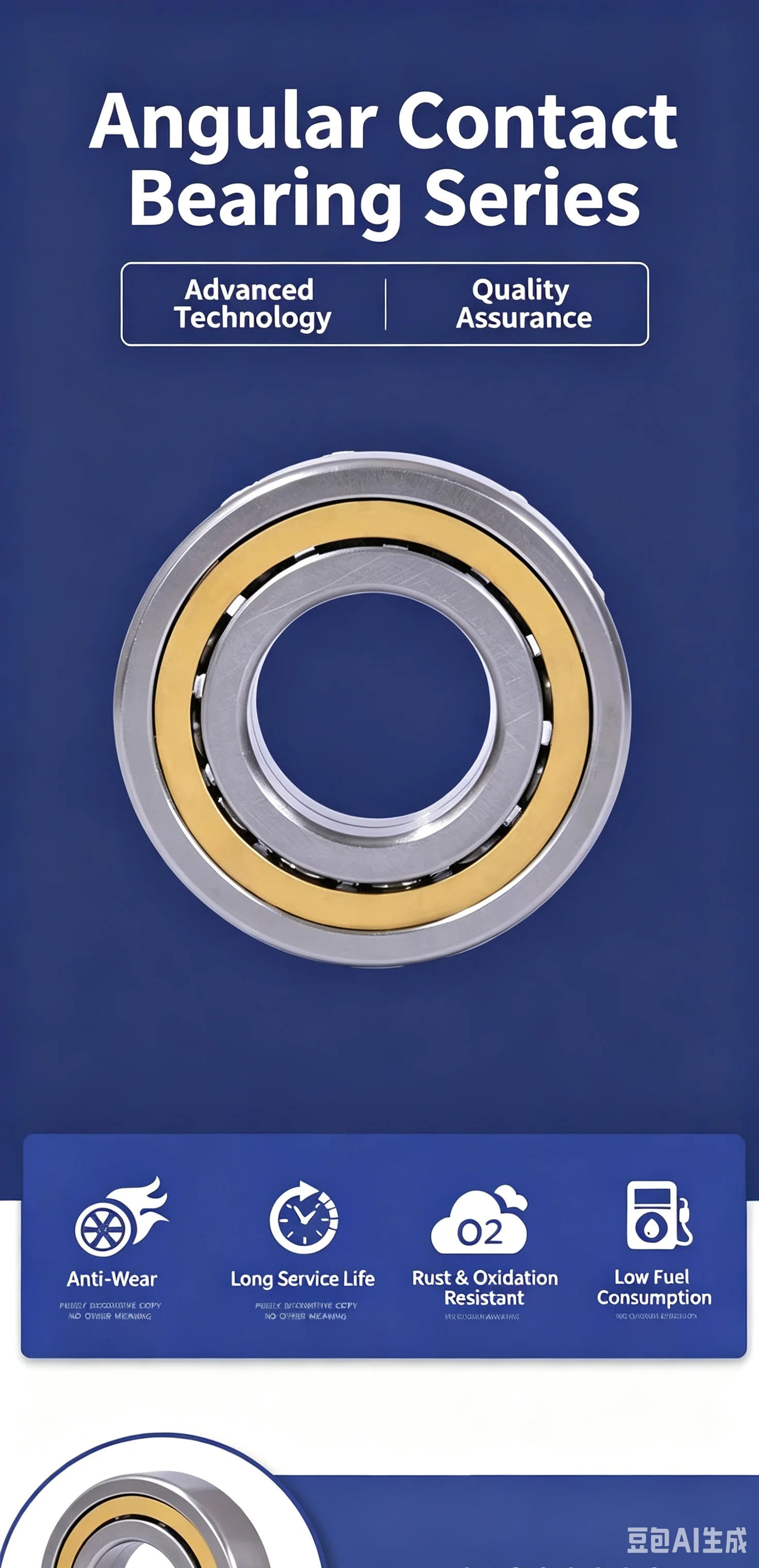 Four-point angular contact bearing, QJ205 206 207 208 209 210 211 212M