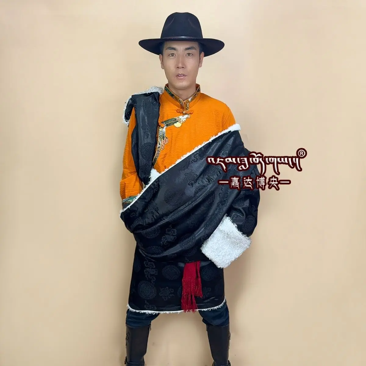 Men's Tibetan Costumes Popular Clothing Series Casual Winter Artificial Wool Fleece-lined Traditional Robe New