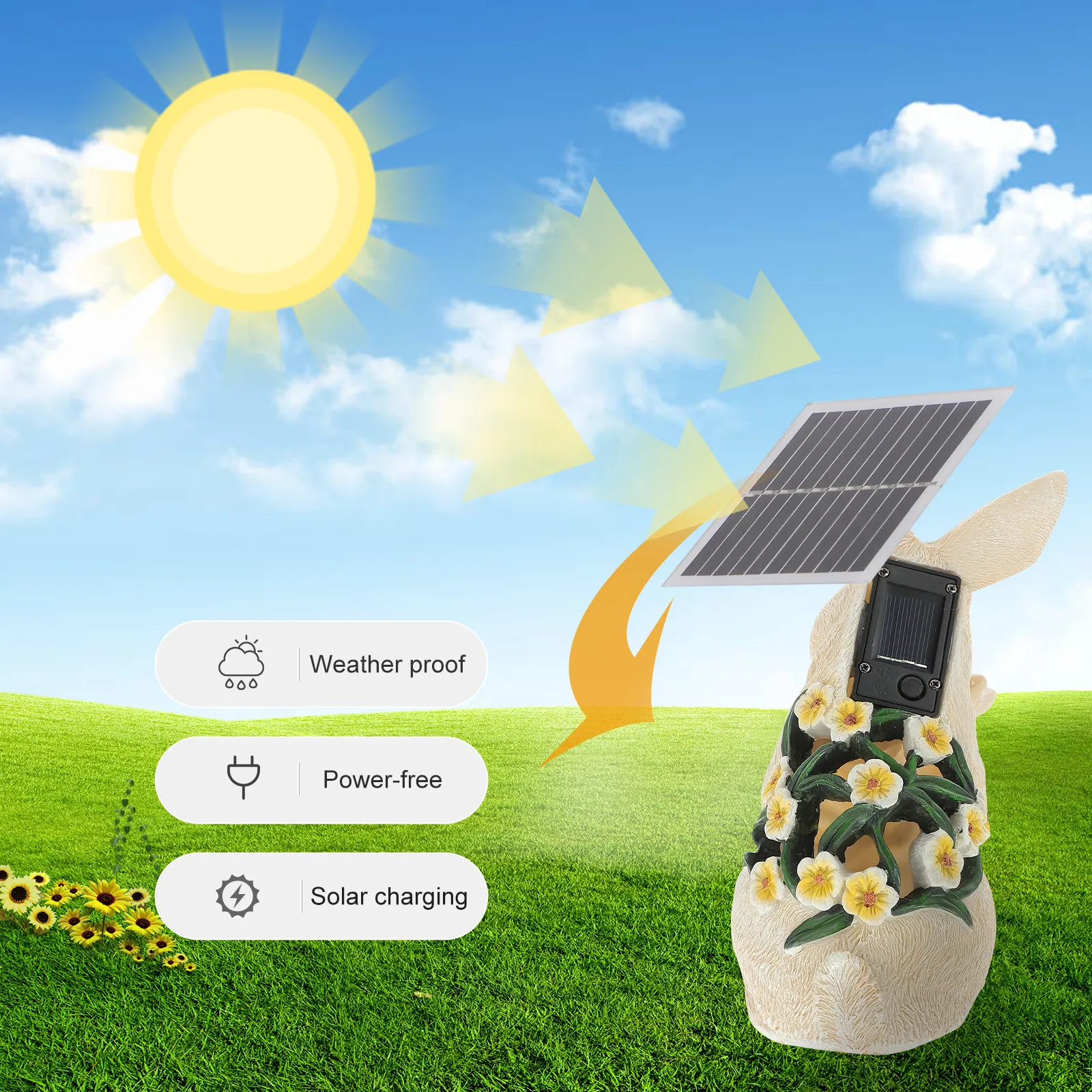 Adorable Light Outdoor Garden Decoration Resin Statue Yard Lamp Small Compact Lightweight Solar Light For Garden Decorations