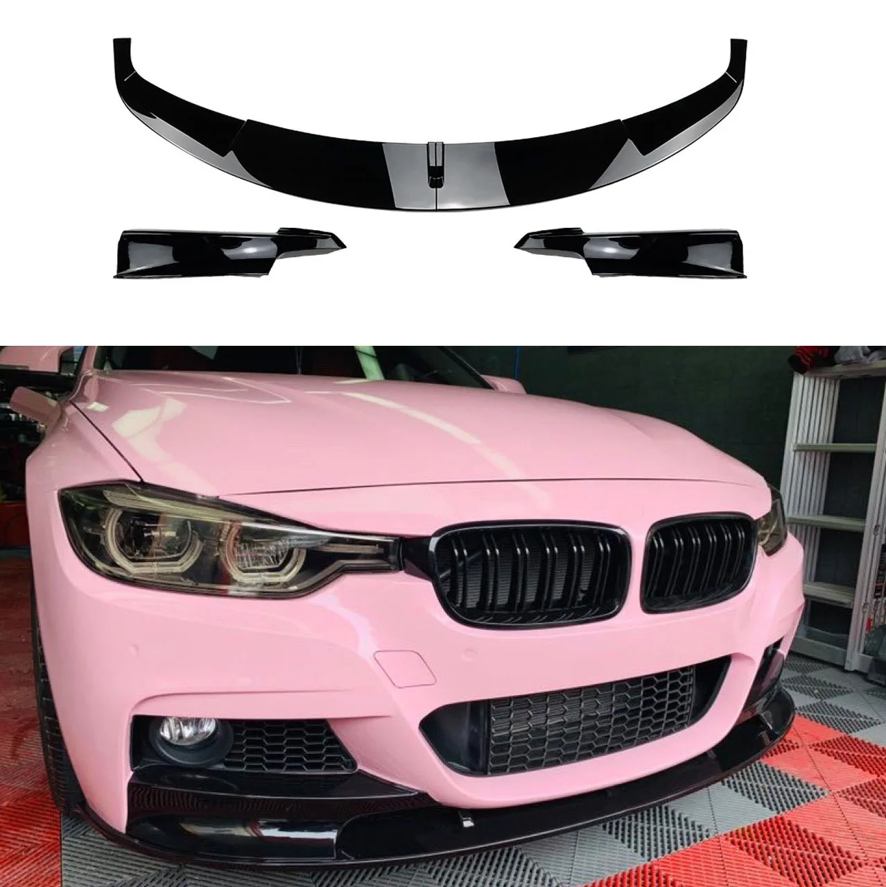 

Four Stage Front Lip Splitter Spoiler Side Lower Splitters Body Kit For BMW 3 Series F30 F31 F35 M-Tech 2012-2019