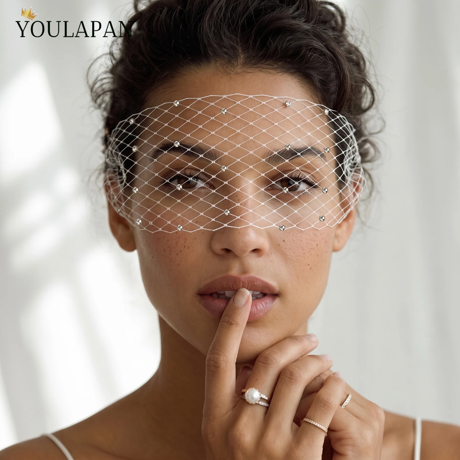 TOPQUEEN Rhinestone Birdcage Wedding Mesh Veil Headveil Multiple Options Available Detachable Veil Party Accessories Ma30