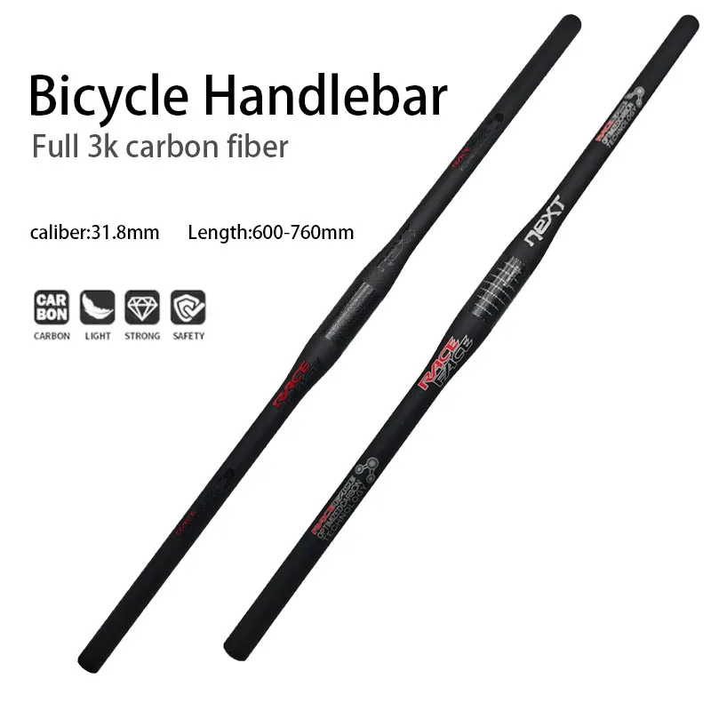 race-face-next-3k-matte-carbon-handlebar-flat-mountain-bike-bicycle-bars-318mm-widths-600-760mm-for-performance-cycling