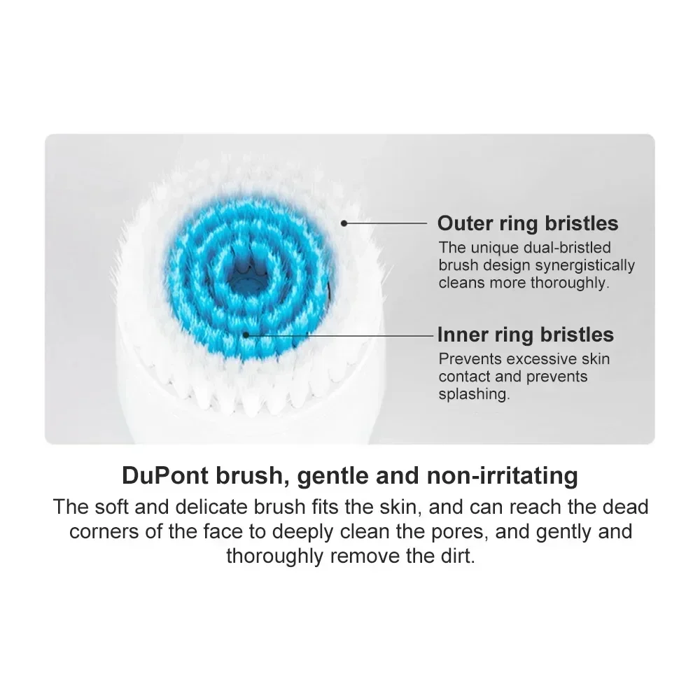 Elektryczna szczoteczka do głębokiego oczyszczania twarzy 3 w 1, silikonowa obrotowa szczoteczka do mycia twarzy, usuwająca zaskórniki, wodoodporny masażer twarzy