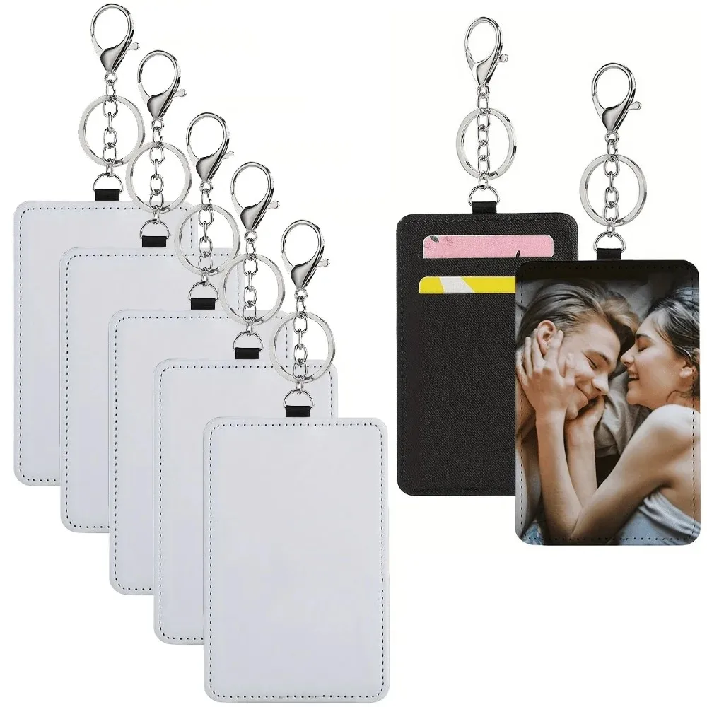 5/10 stücke Sublimation Blank Gepäck Tags PU Leder Reise Rucksack Tasche Karte Halter Schlüsselanhänger Für Individuelle Geschenke Hochzeit