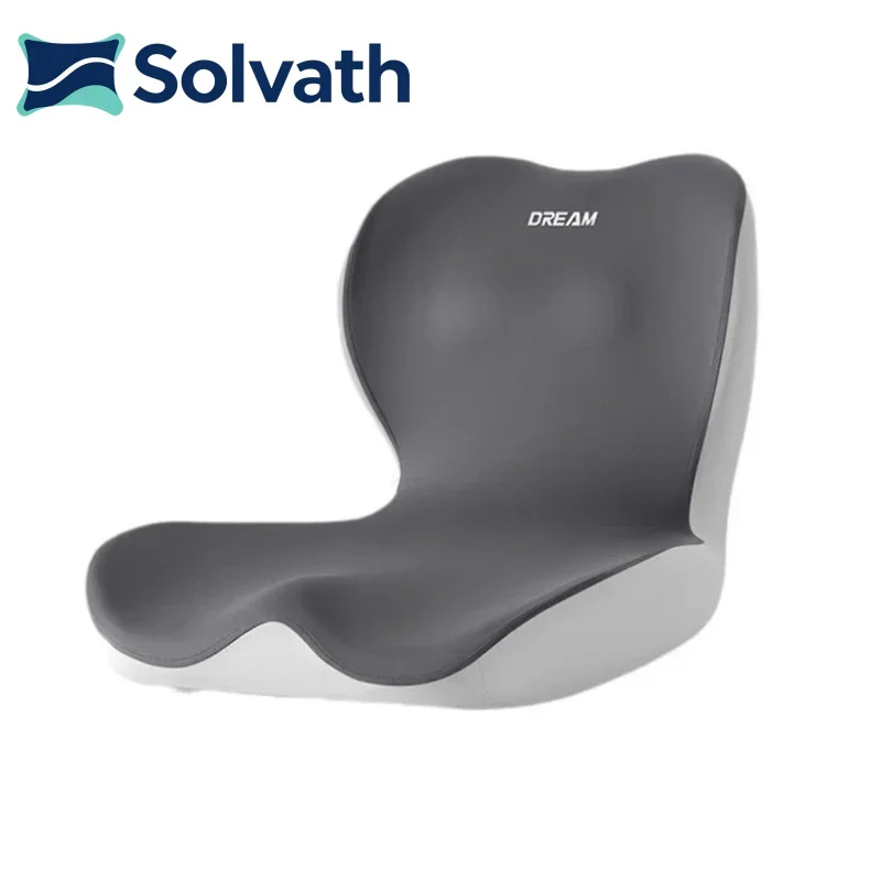 Solvath L Shape Memory Foam Seat Back Cushion Knitted Removable Washable Cover Anti Decubitus Pillow for Office Car Chair