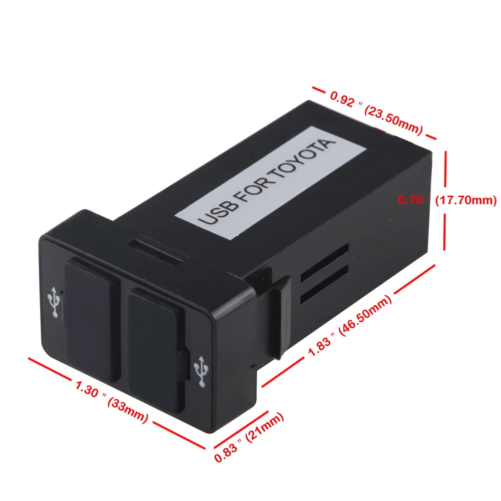 For TOYOTA Dual Usb Car Charger Usb 2.1A 2 Port 12v 24v Interface Auto Power Adapter Dashboard Socket Car Modification