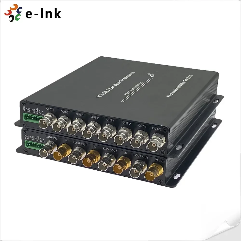 4 Channel 3G SDI Fiber Converter with Tally & RS485 20KM LC 3g sdi video fiber optical extender