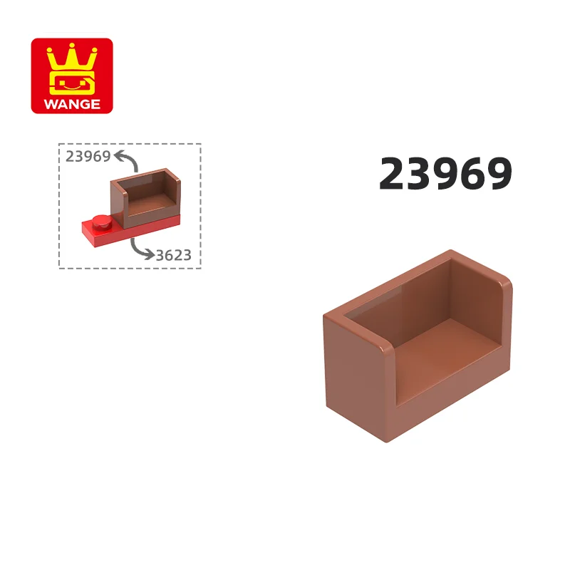 WANGE  23969  100g/162PCS  Panel 1X2X1 Rounded Corner 2Sides Building Blocks MOC Compatible with Brick Children Toys Gift Box