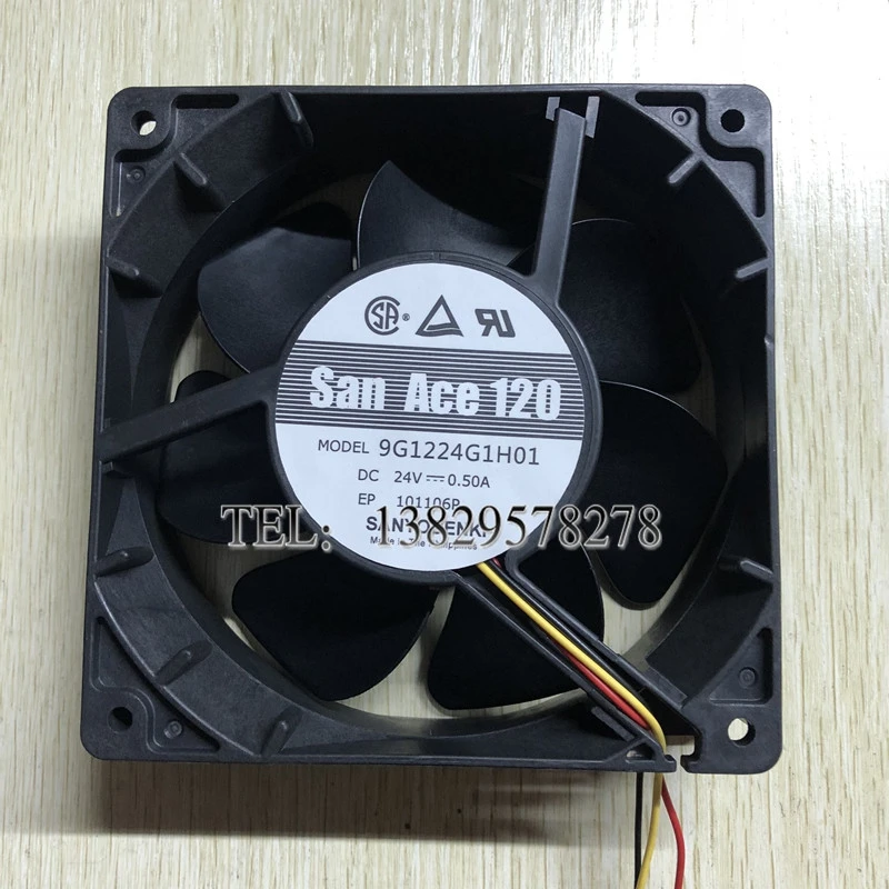 

Ltsf For SANYO DENKI 9G1224G1H01 DC 24V 0.50A 120x120x38mm 3-Wire Server Cooling Fan 12cm