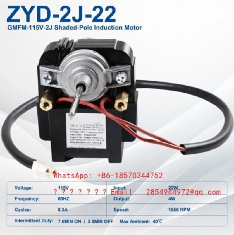 ZYD-2J-22 Refrigerator Cooling Fan Motor 115V 60Hz Input 22W Output 4W
