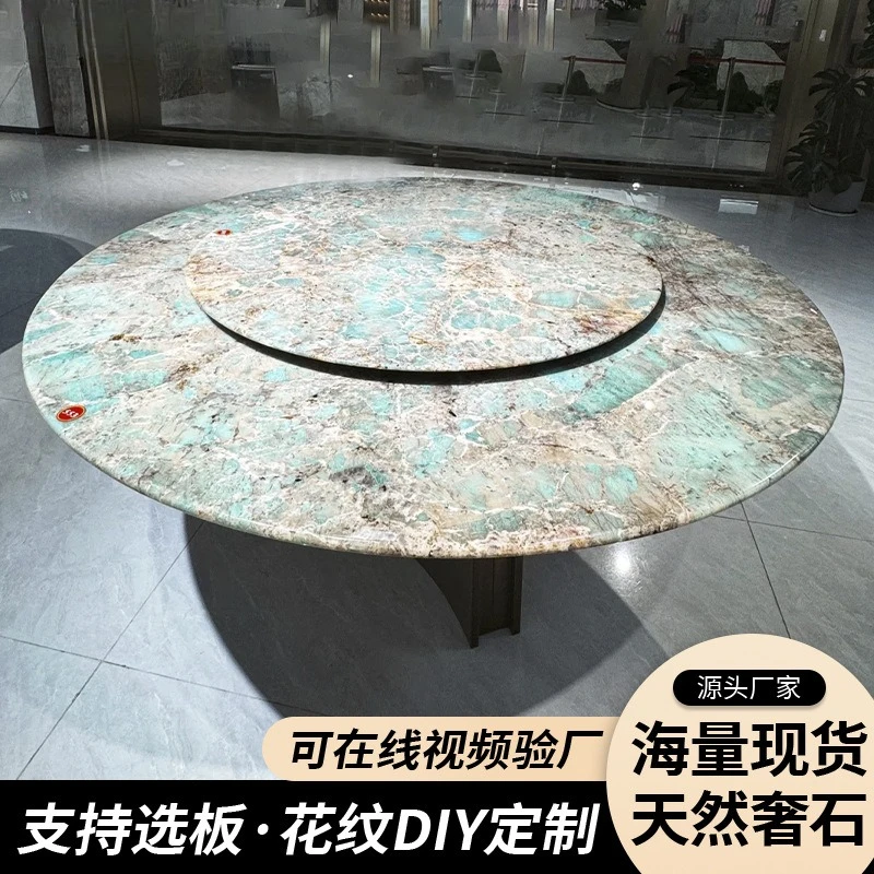High-end natural luxury stone dining table round table villa household marble dining table furniture manufacturers wholesale