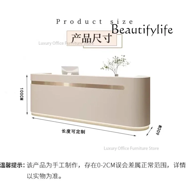 zL Luxury Modern Reception Desks Nordic Cream Style Luxury Beauty Salon Counter Customer Help Center Furniture Ontvangstbalie