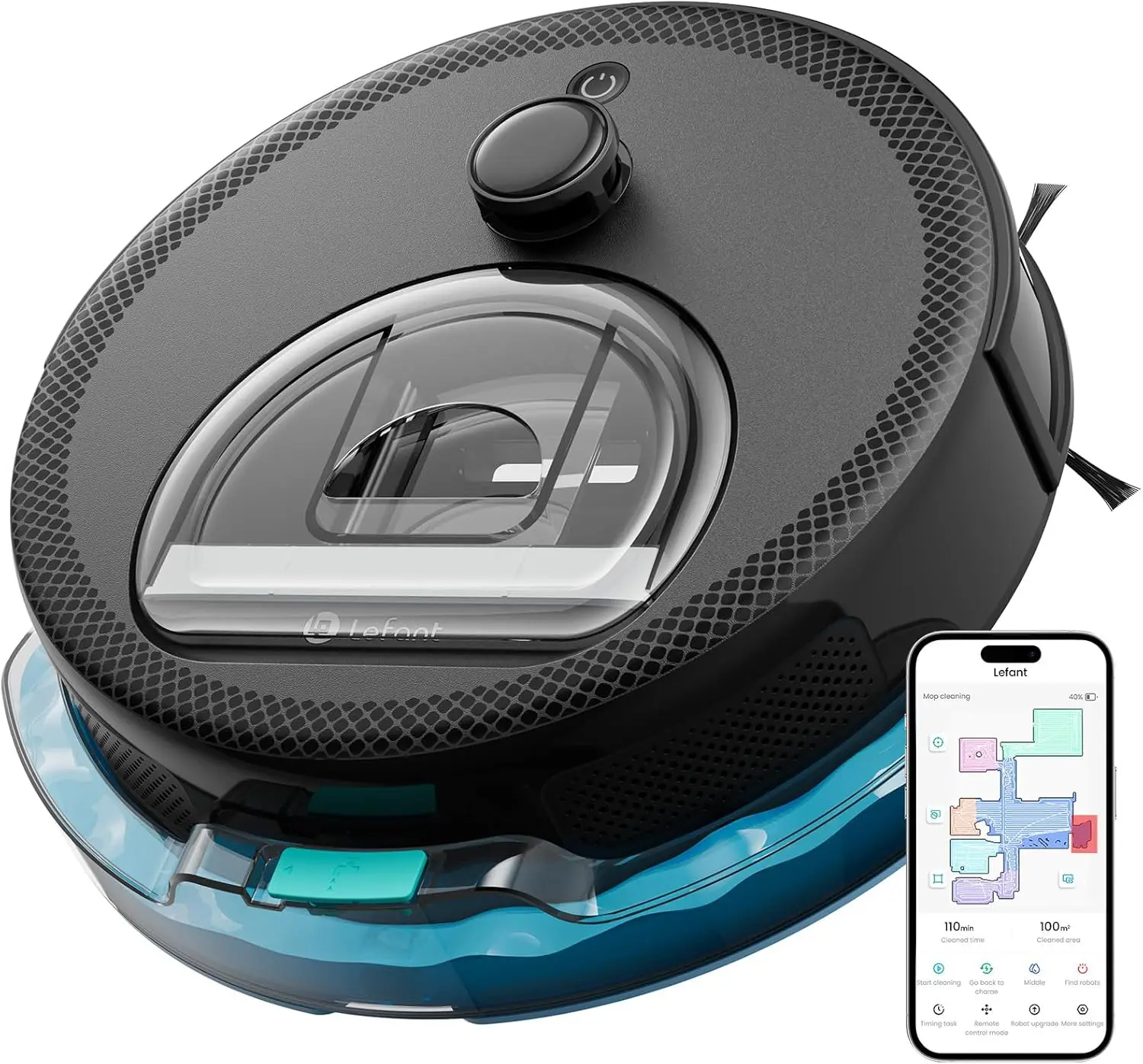 Smart LiDAR Robot Vacuum & Mop, 450ml Dustbin, 190° Obstacle Avoidance, Multi-Floor Mapping, WiFi/Alexa Control