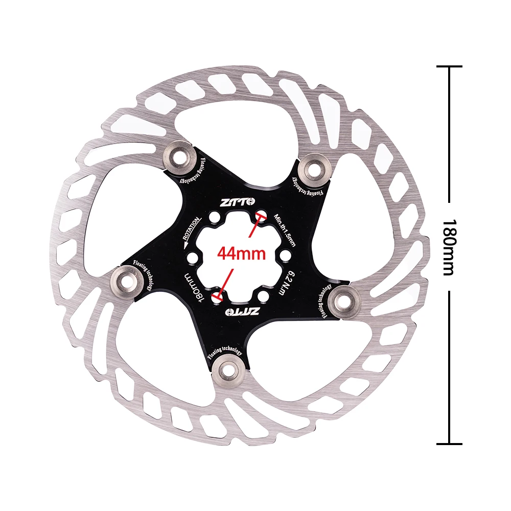 ZTTO Bicycle Disc Brake Floating Rotor 6-bolt 203mm180mm 160mm High Strength Steel Fit Any Pads For MTB Road Bike