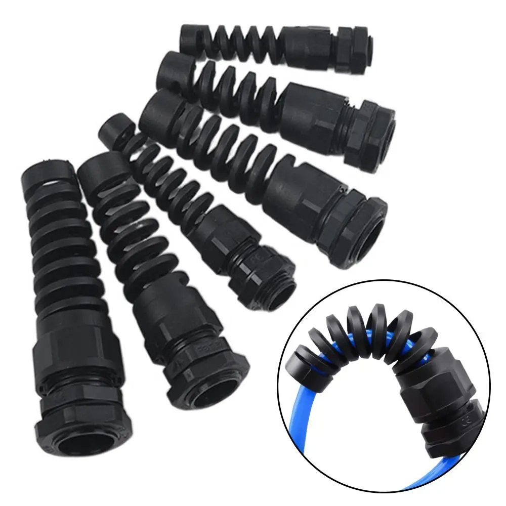 2Pcs Anti-bending Cable Gland Plastic Joint Waterproof Cable Fixing Glands PG7-PG16/M12-M22 Torsion-proof Joint Electrical Parts