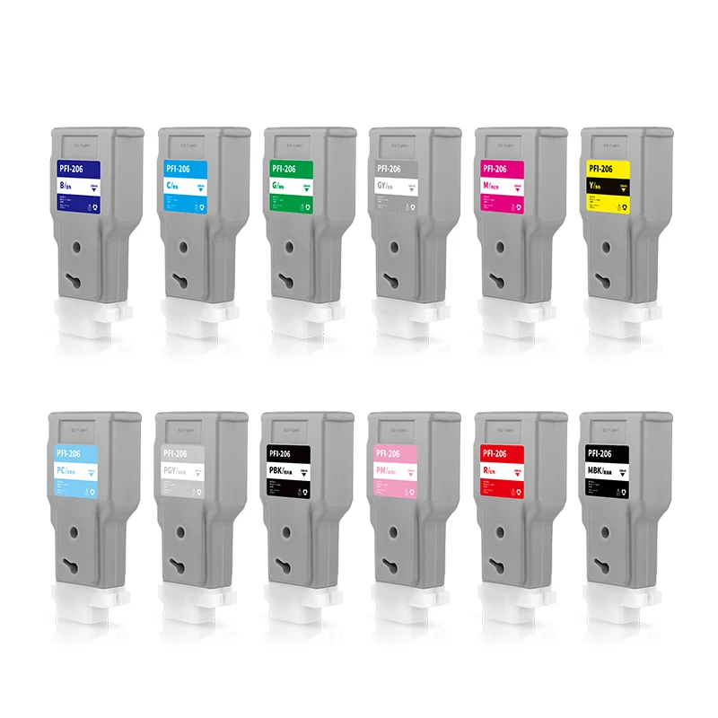 PFI206 PFI 206 Compatible Ink Cartridge With Pigment Ink Chip For Canon iPF6460 6410S 6400 6400SE 6450 Printer Ink Cartridge
