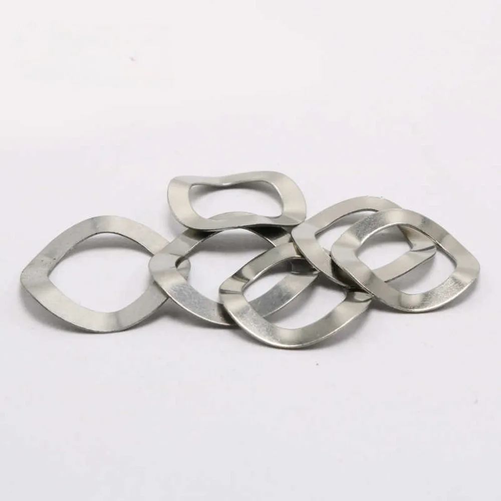 304 Stainless Steel Wavy Spring Washers, M3 M4 M5 M6 M8 M10-M51 Crinkle Wave Crest Type Gaskets, Multi-Wave Spring Lock Washers