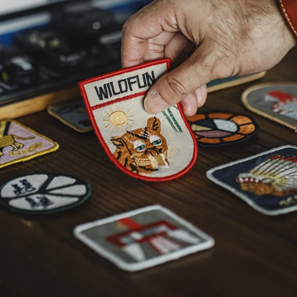 Maden Vintage Embroidered Stick-on Patches Funny Applique Badges Chest Pins Versatile Decorations for Jackets Bags