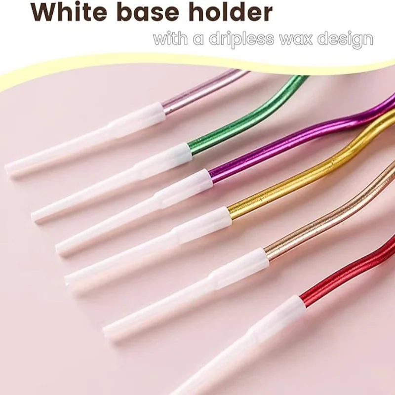 Candele a Spirale Colorate Metalliche per Torte di Compleanno, Candele Curve per Feste, Matrimoni e Torte di Compleanno