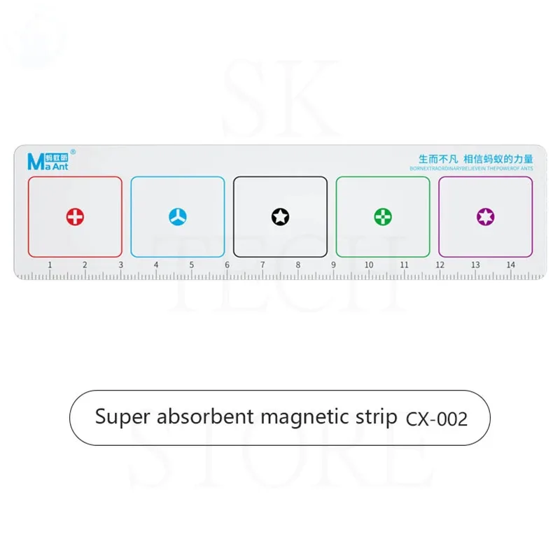 MaAnt CX-002 Portable Dual-use Magnetic Screws Storage Mat Measuring Ruler for Mobile Phone Laptop Disassembly Repair