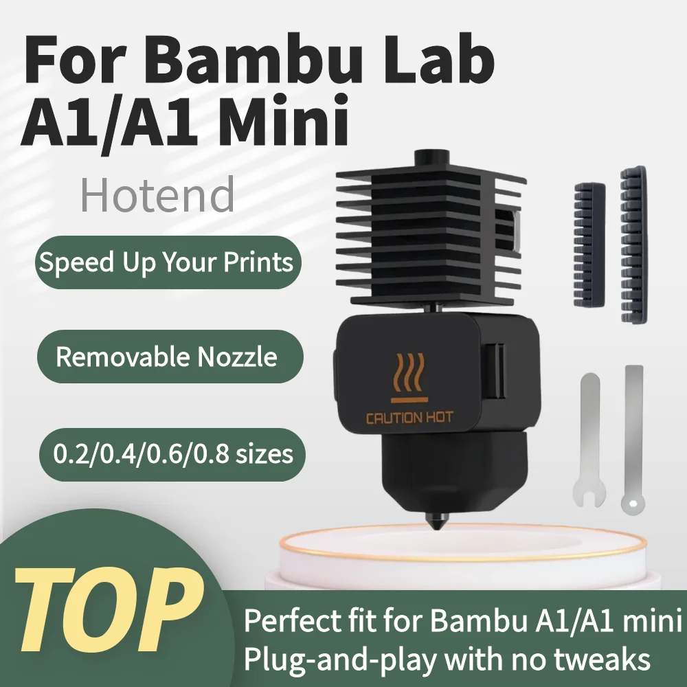 

Hotend For Bambu Lab A1 mini Assembly Hotend Kit 0.2 0.4 0.6 0.8MM Replaceable Nozzle For 3D printer Bamboo Lab A1/A1 mini