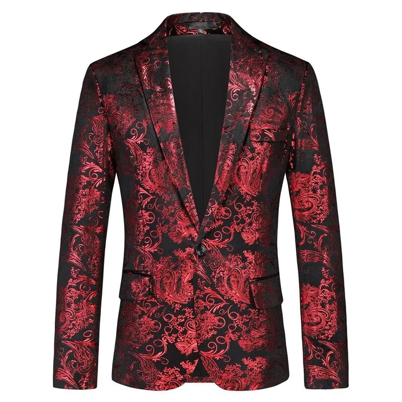 

New Men's Suit For Spring 2026 Large Size Multi Colors Single Breasted Fashionable Printed Jacket For Casual And Formal Wear