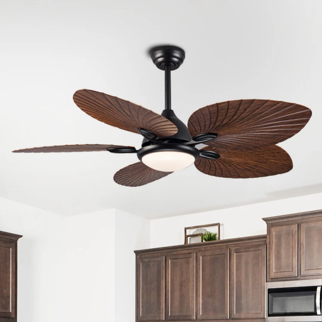 52in Industrial Ceiling Fan with Light with Remote Vintage Ceiling Fan Lamp with 5 Blades for Kitchen Dining Room Living Room