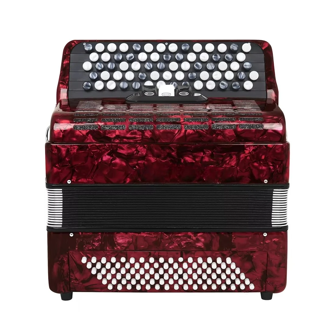 AH-120 69-Key 96-Bass Professional Button Bayan Accordion with 3 Register Switches Anti Slip Keys Responsive Design