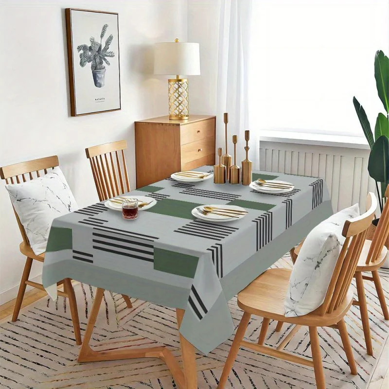 Polyester tablecloth, minimalist style tablecloth, rectangular multi-colored printed flower tablecloth
