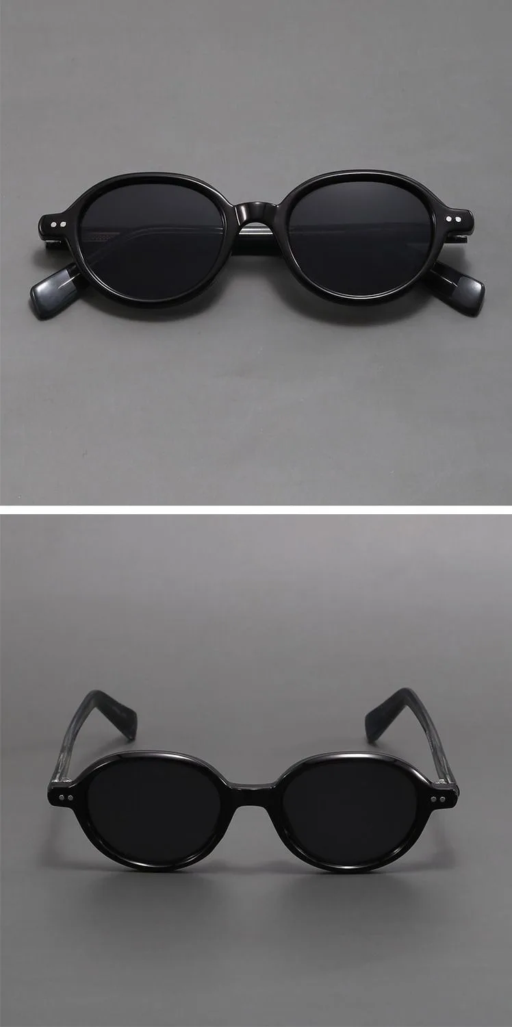 Kleine runde Sonnenbrille aus Acetat, polarisiert, für Herren, japanisch, Unisex, ovale Sonnenbrille, Damen, Retro, TR90-Acetat, Herren – Detail 3