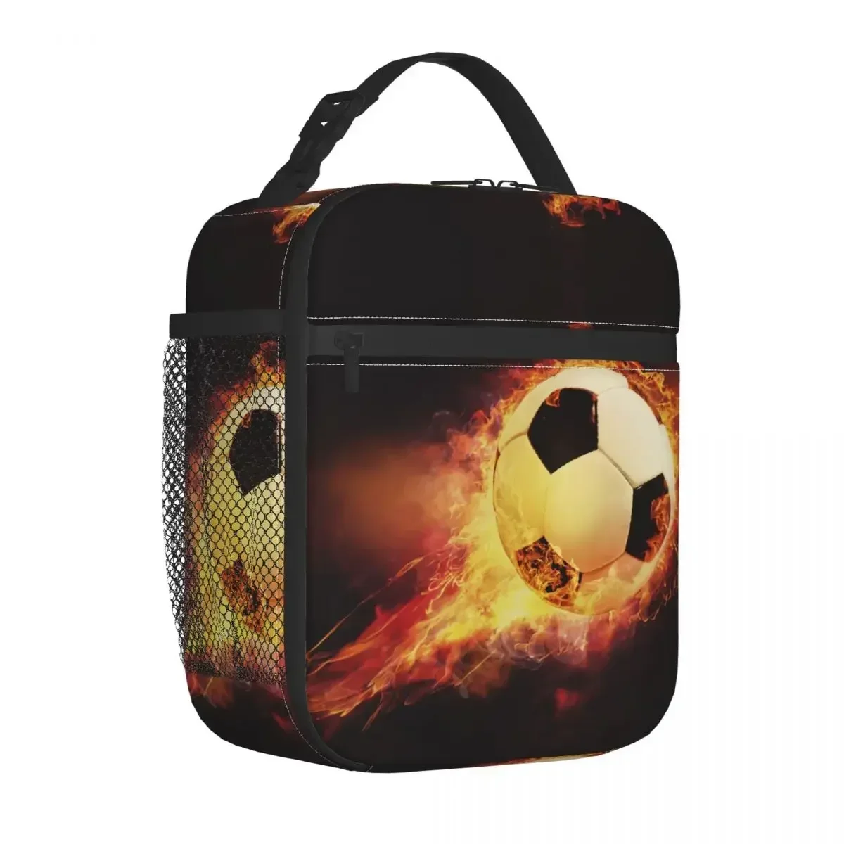 

Balls Insulated Lunch Bag Portable Soccer Football Sports Meal Container Cooler Bag Tote Lunch Box Work Travel Men Women