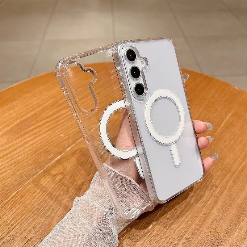 Capa Transparente de Acrílico Fina e à Prova de Choque para Samsung Galaxy A57 A27 A34 A14 A06 A07 A17 A54 A26 A36 A56 A16 A55 A35 A15