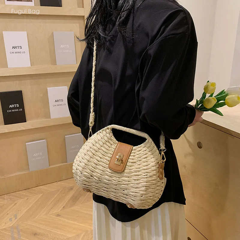 Bolso de mano a la moda para mujer, bolso cruzado Simple, exquisito, de gama alta, tejido informal, versátil y único