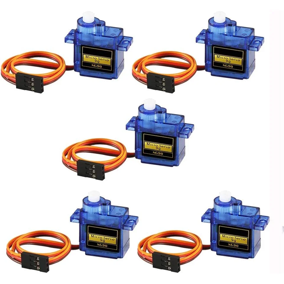 

5 Pcs SG90 Micro Servo Motor Mini Servo SG90 9g Servo Kit Compatible with RC Helicopter Airplane Car Boat Robot