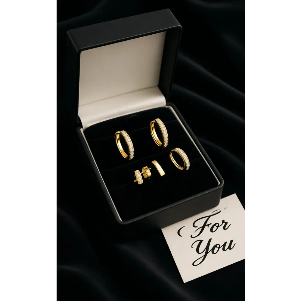 

Подарки на Пасху для девочек: 3 пары гипоаллергенных сережек-колец и сережек-гвоздиков с инициалами, золотые, серебряные, розово-золотые.