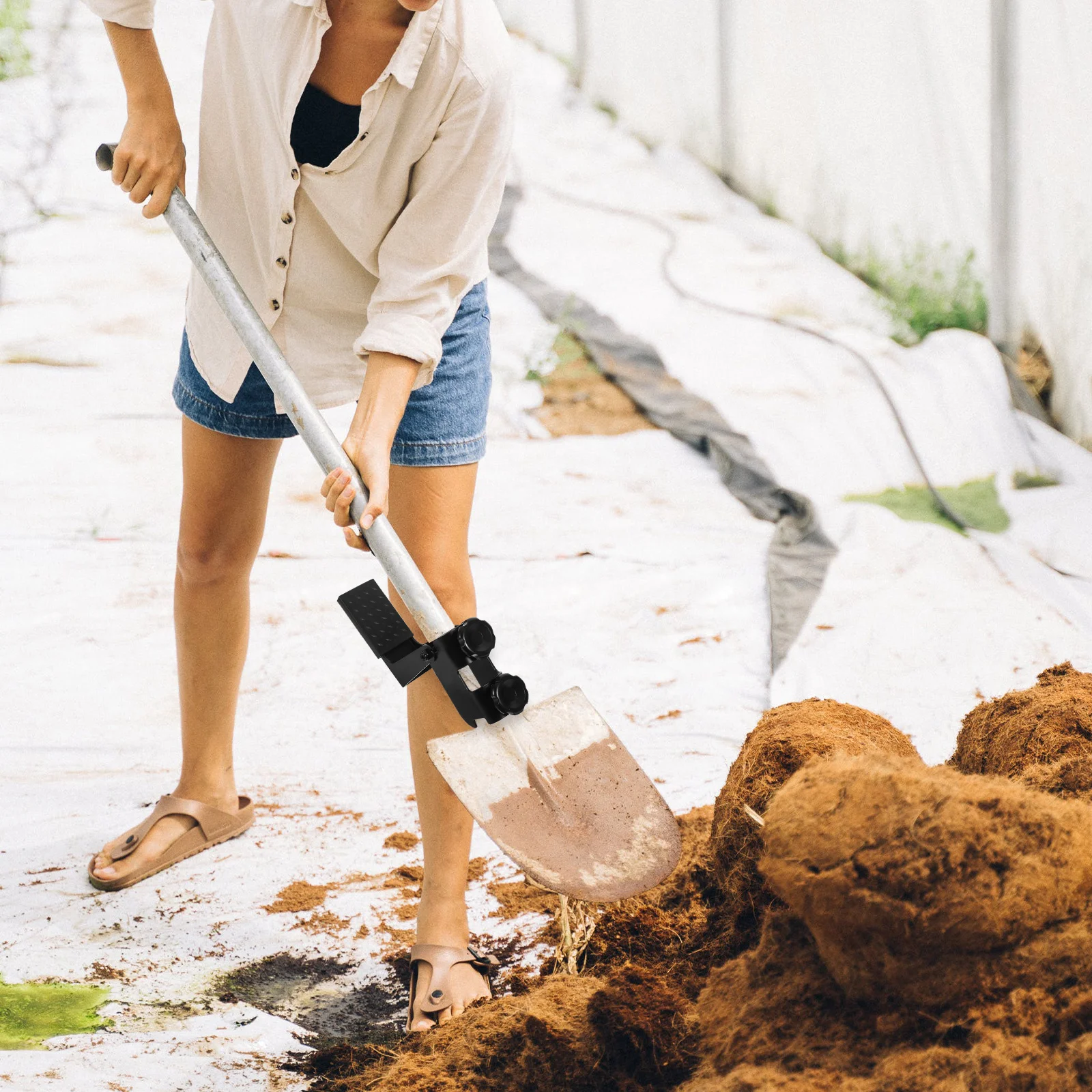 

Garden Shovel Assister Tool for Effortless Digging and Soil Loosening Heavy Duty Rake Booster for Landscaping and Gardening