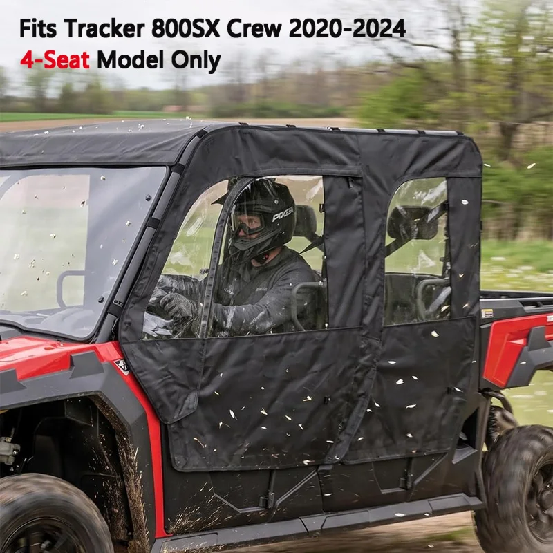 UTV Soft Cab Enclosure Waterproof Clear PVC Window Soft Door Kit Windsheild For Tracker 800SX Crew 2020-2024 UTV Accessories