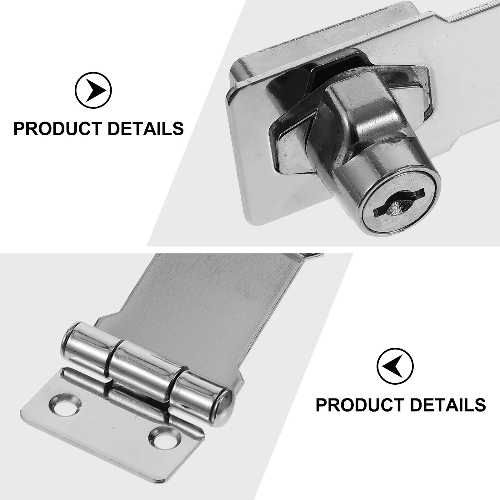 

2pcs Lock Plate Door Latch Thickened Stainless Steel Home Office Security Clasp Locks for Doors Chests Fridge Boxes Gates