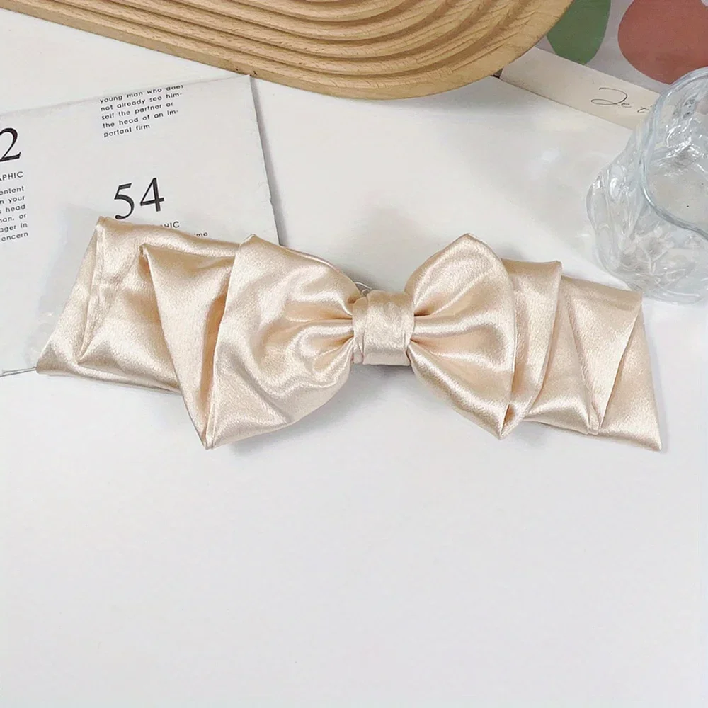 

Luxury Satin Big Bow Hairpin Three-Layer Drape Design Sweet Non-Slip Hair Clip for Women Girls Gift Ready