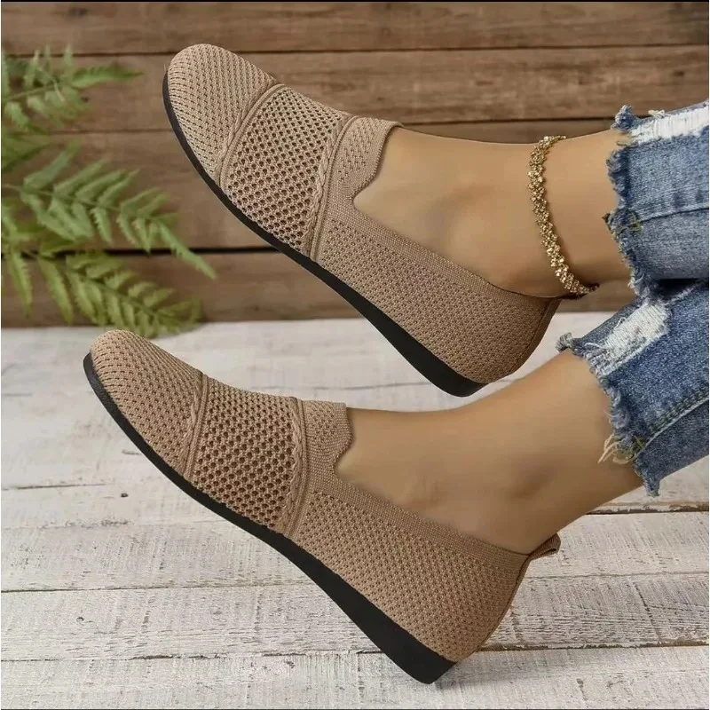 Tênis de malha respirável para mulheres, Sapatos esportivos casuais, Design barato, Nova moda